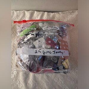 Jewelry Bag #A - Craft Junk Jewelry lot - 2.5lbs Gold Toned & Silver Toned